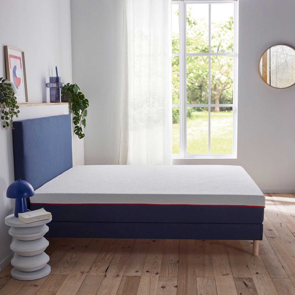 Ensemble Lit - Matelas L'INCONTOURNABLE mi-ferme + sommier + tête de lit 