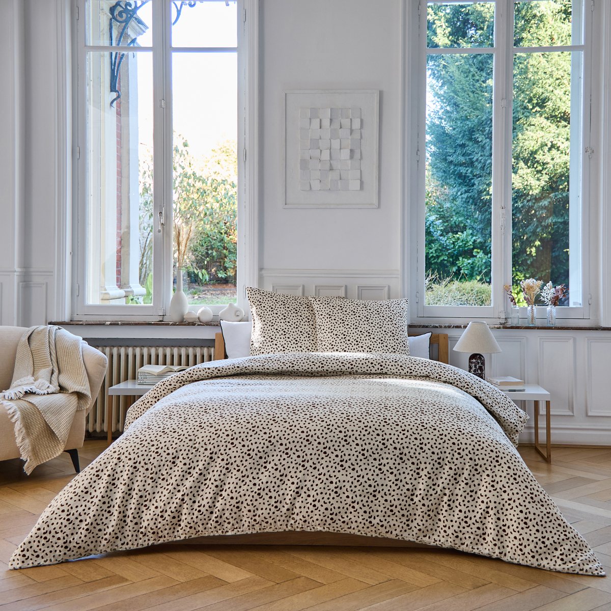 Pack housse de couette + taie(s) d'oreiller Briac - Marron