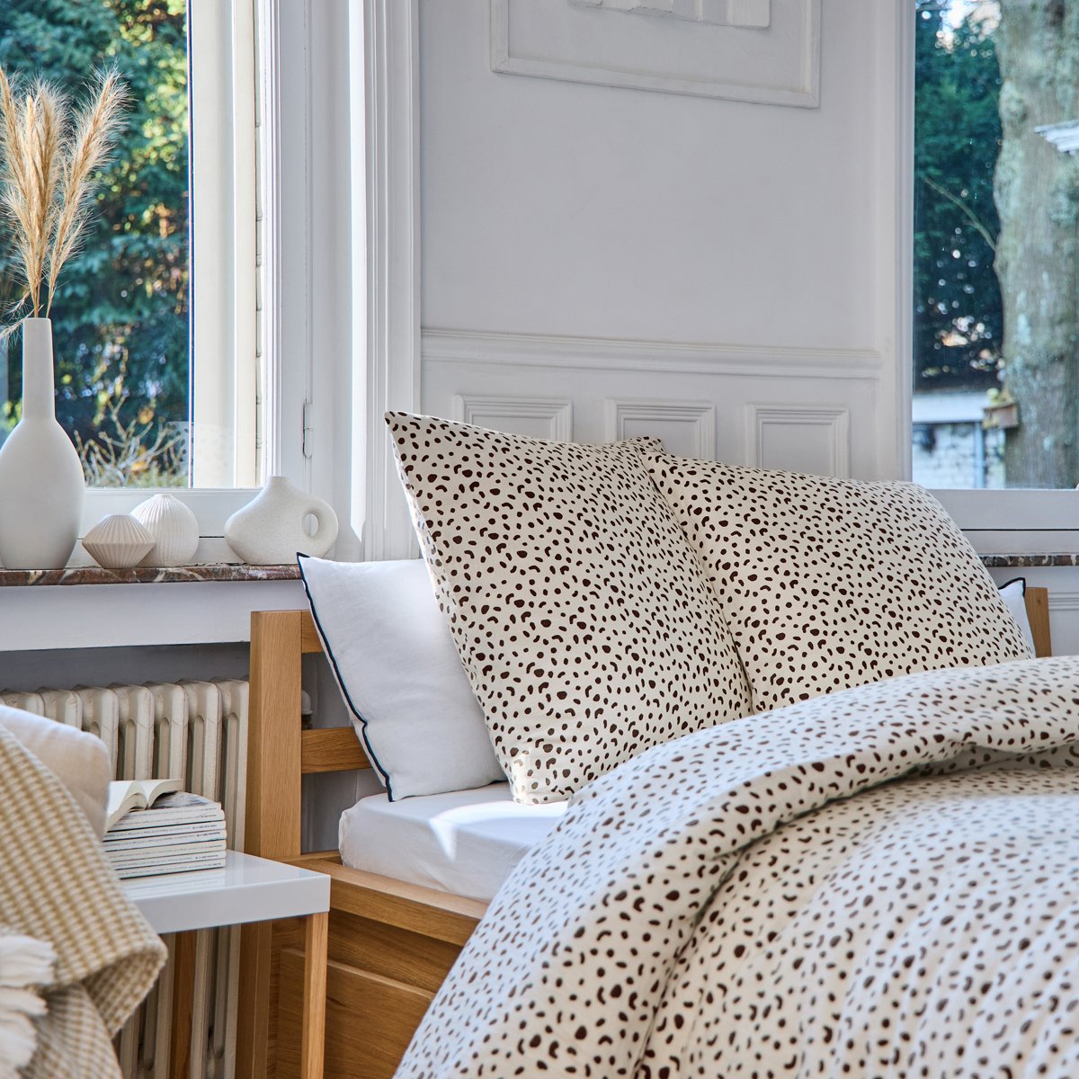 Pack housse de couette + taie(s) d'oreiller Briac - Marron