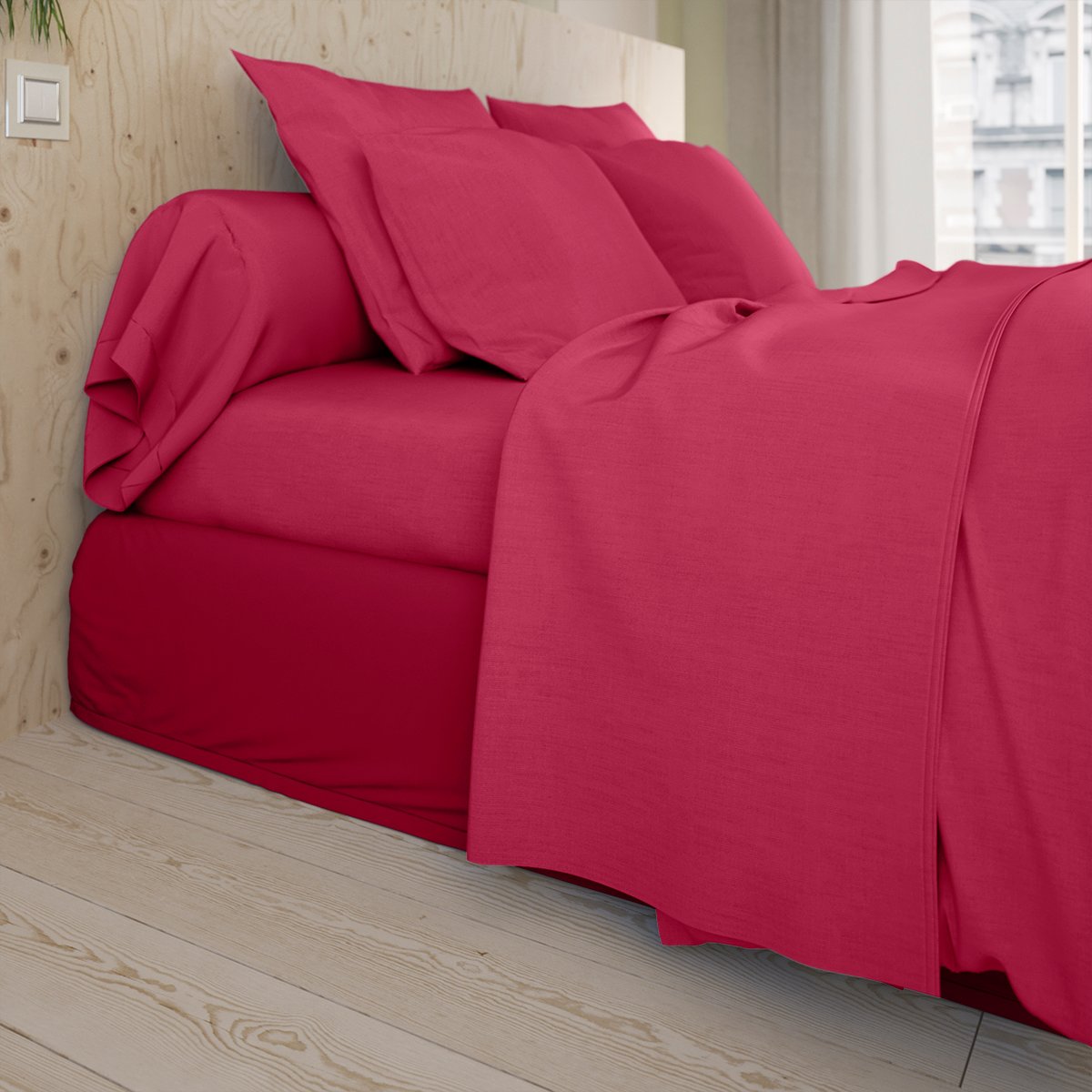 Housse de couette Studio Coton Fuchsia