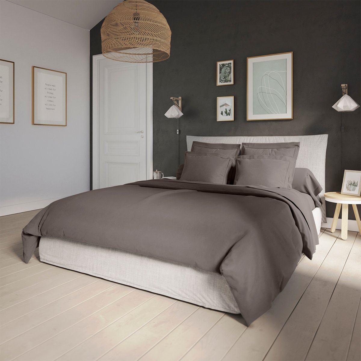 Housse de couette Influence Percale Granit