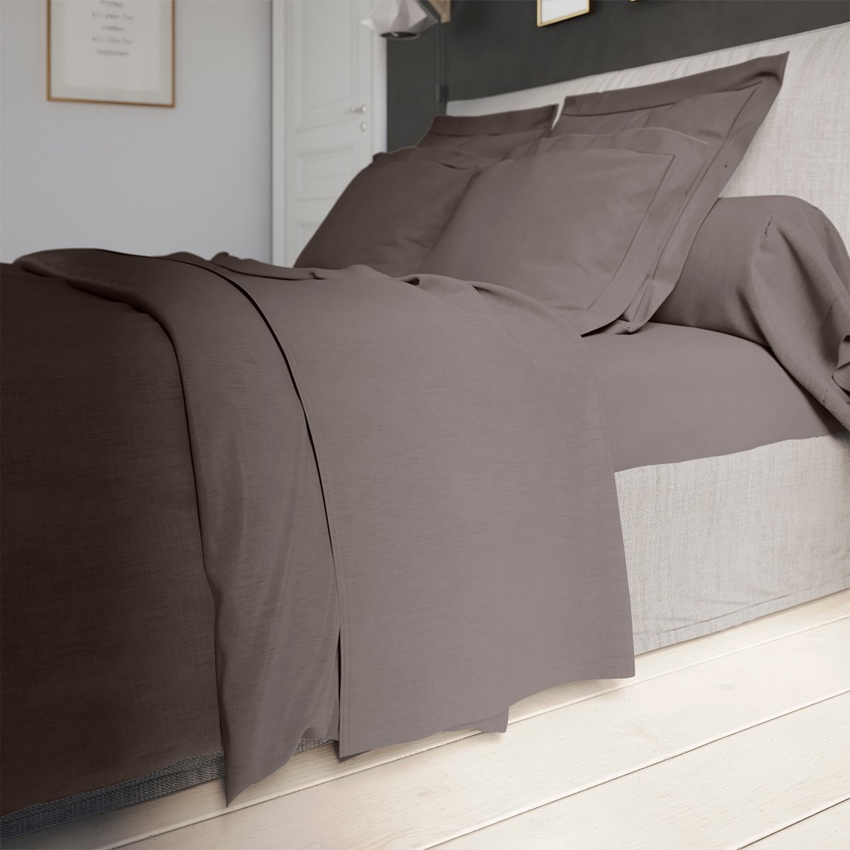 Drap plat Influence Percale Granit