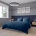 Housse de couette Partition Satin de coton Coloris Marine