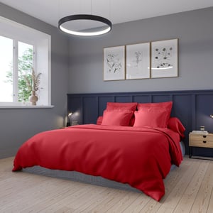 Housse de couette Partition Satin de coton Coloris Rouge