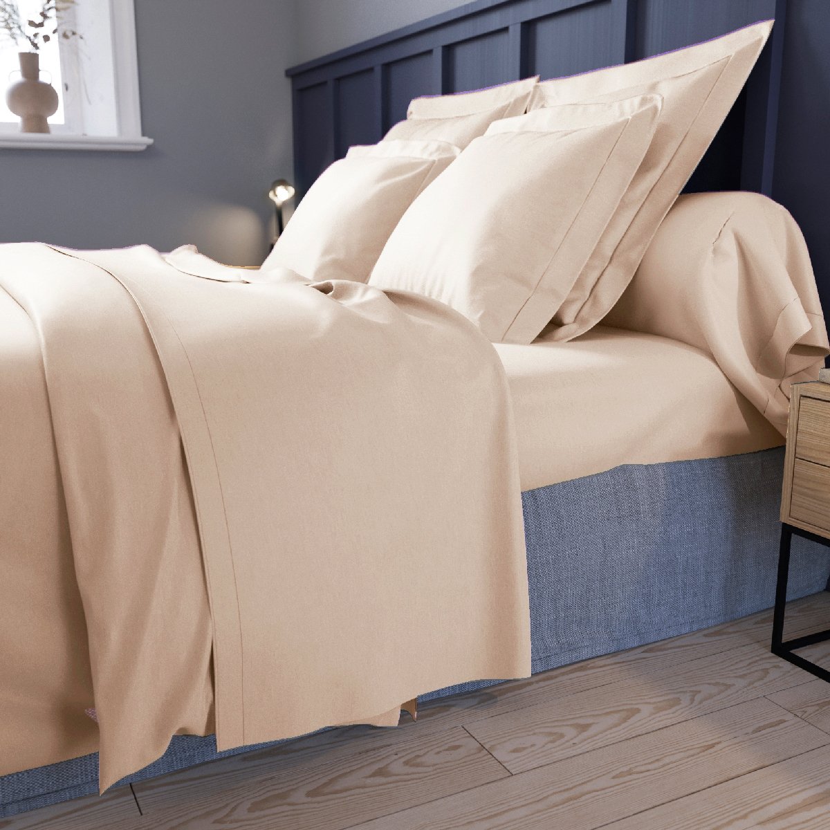 Taie d'oreiller Harmonie Satin de coton coloris Beige