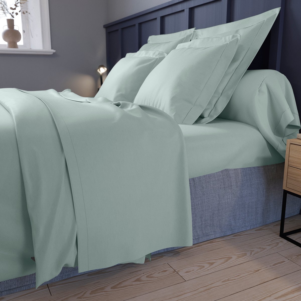 Drap housse Harmonie Satin de coton coloris Menthe