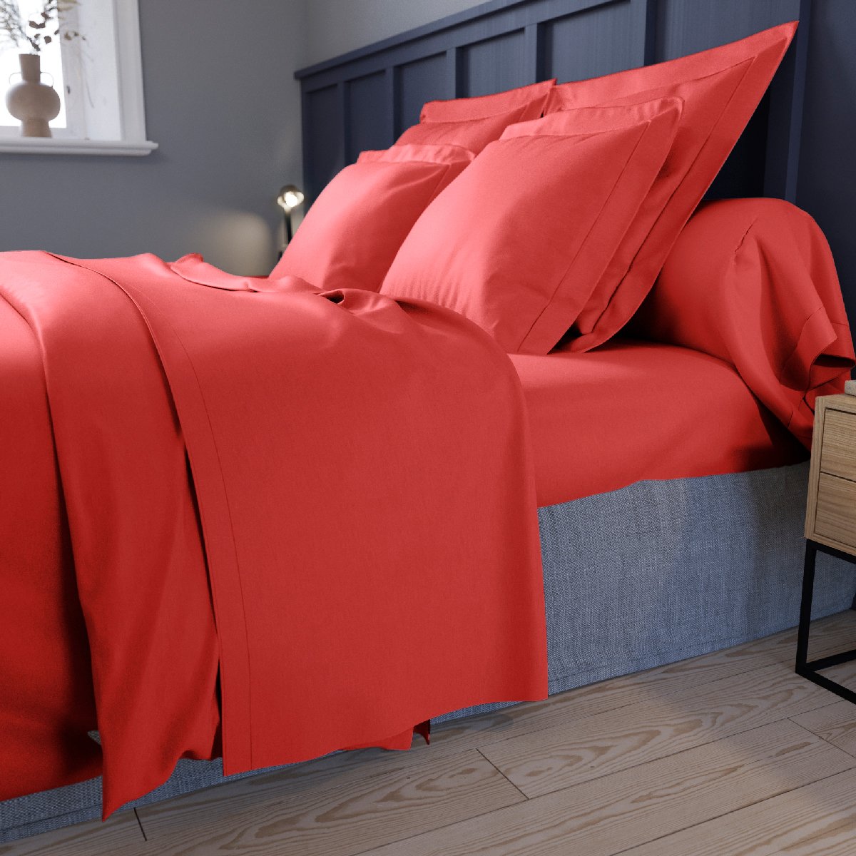 Housse de couette Harmonie Satin de coton coloris Pastèque