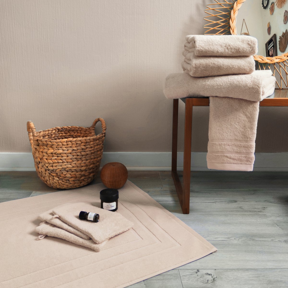 Lot de 2 Serviettes invité DODO MINERAL - Coloris BEIGE