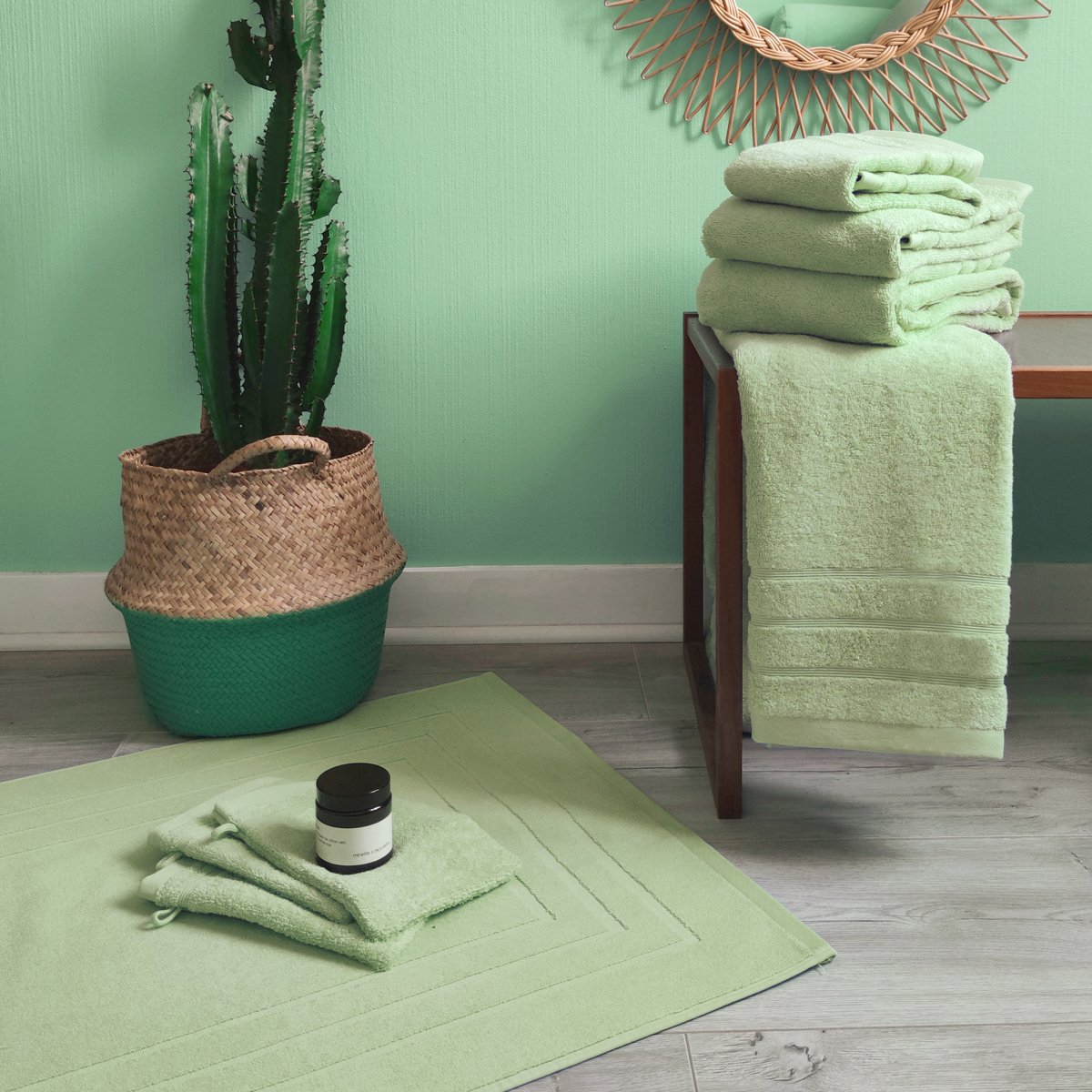 Drap de douche DODO MINERAL - Coloris VERT ANIS