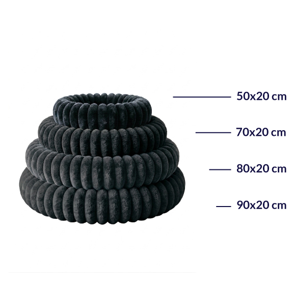 Panier chien et chat moelleux rond – coloris anthracite
