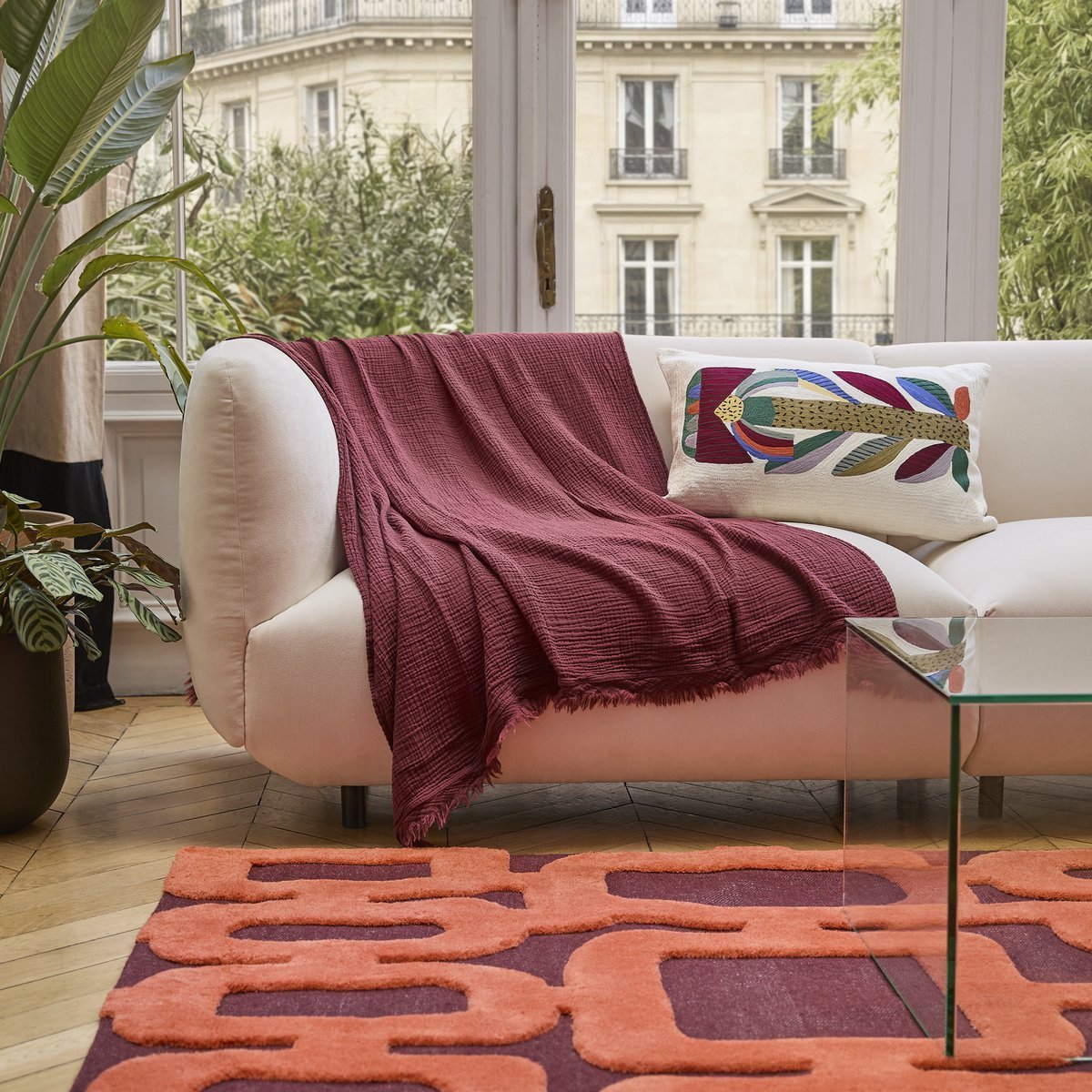 Plaid Arielle - Bordeaux