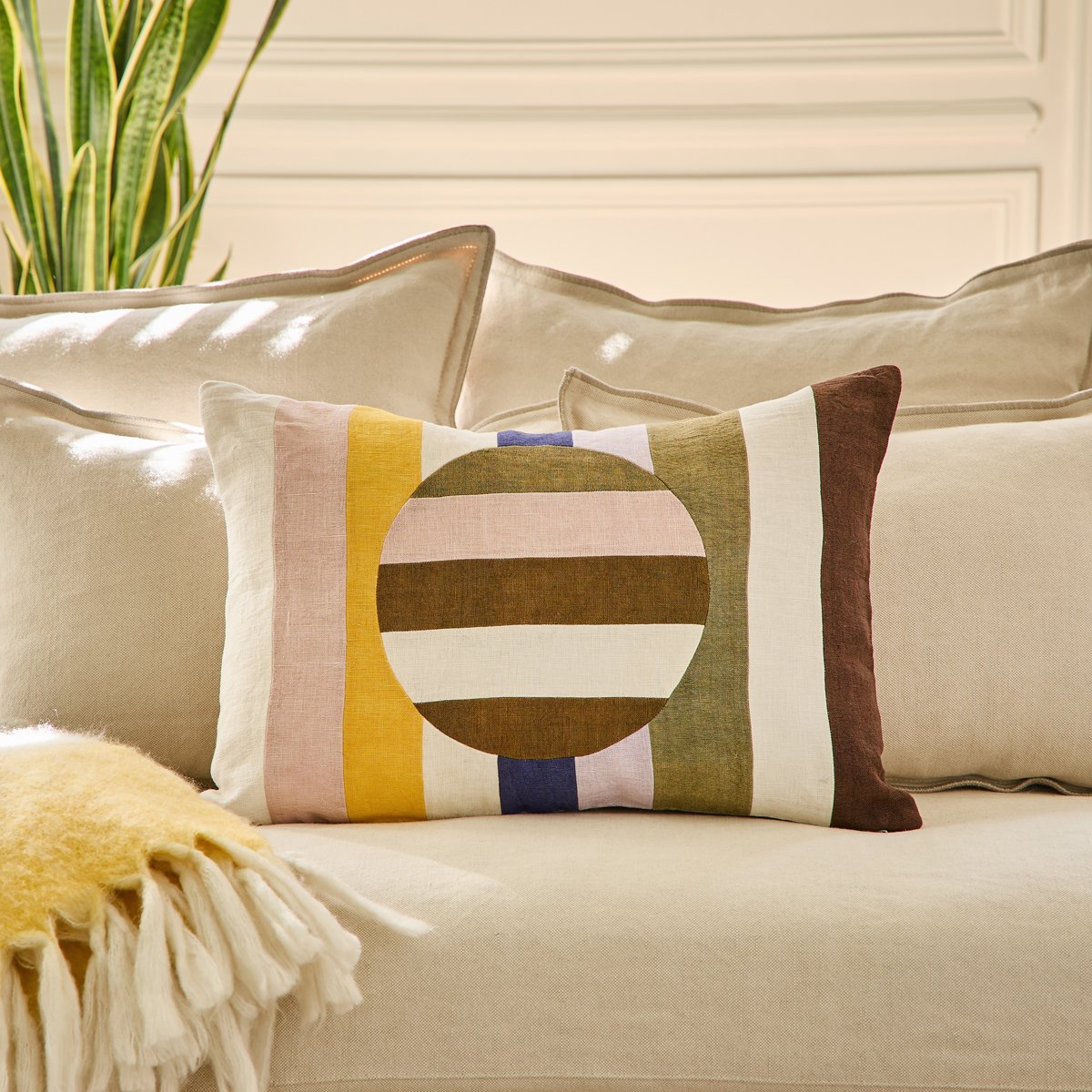 Coussin Armel - Rose/marron