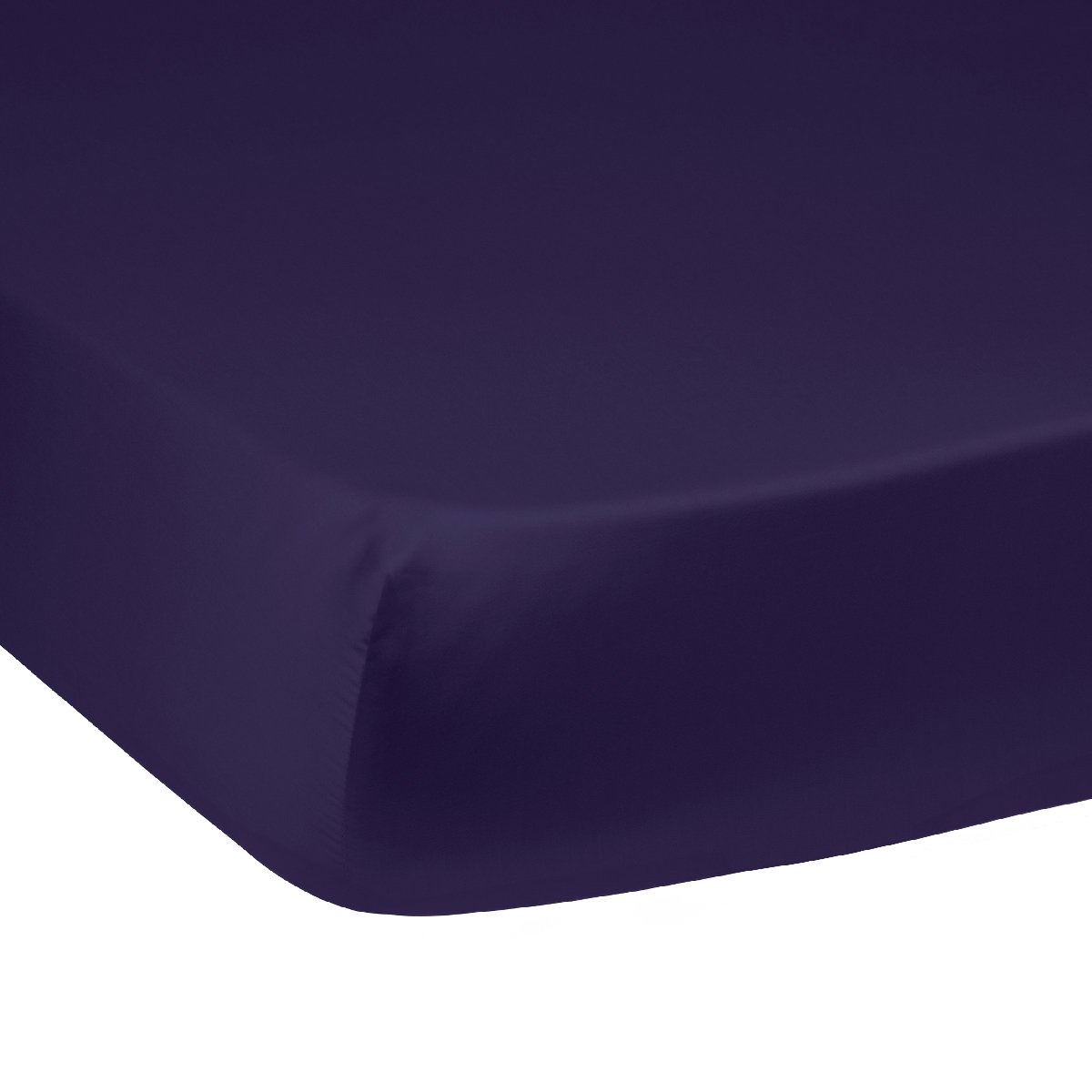 Drap housse Harmonie Satin de coton coloris Aubergine