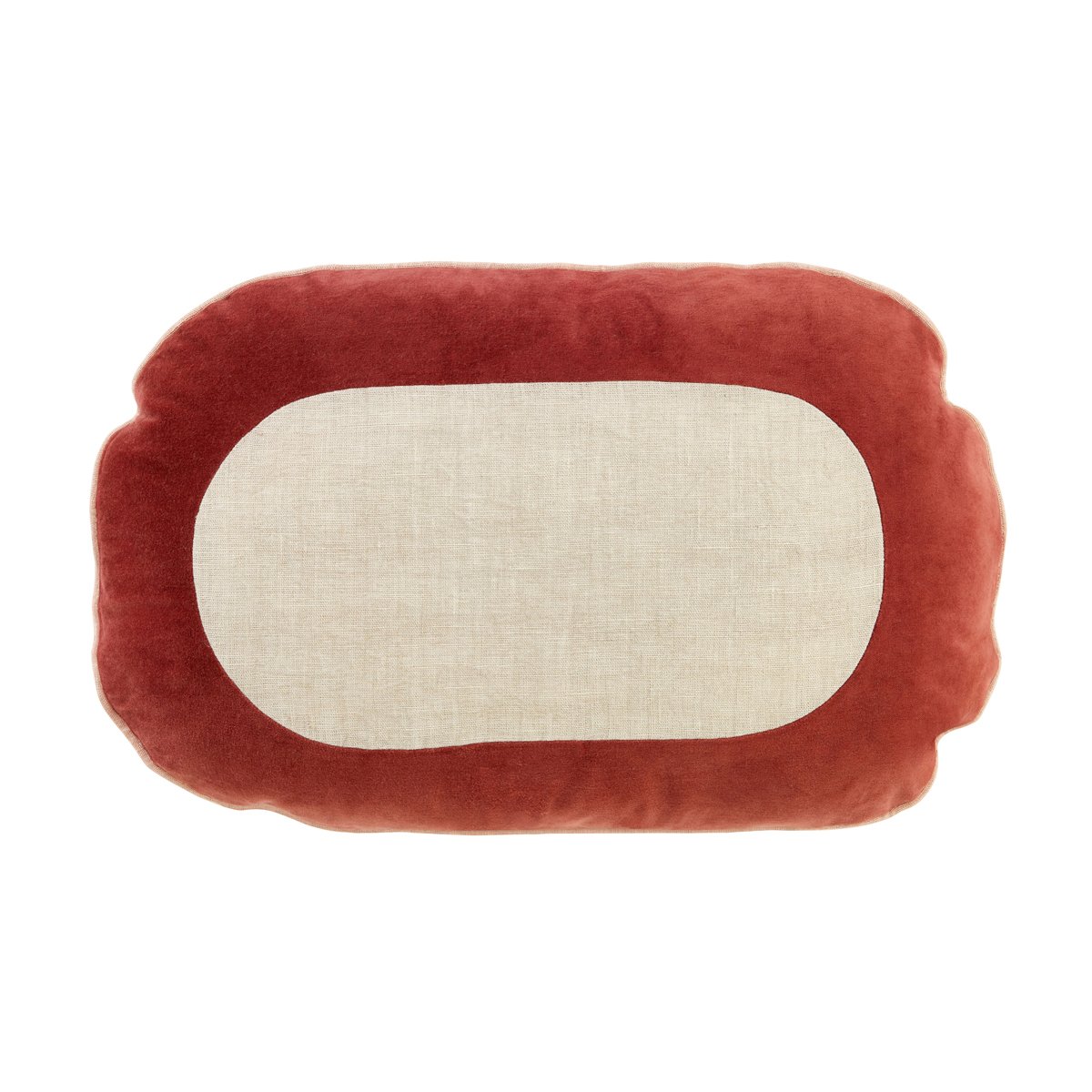 Coussin Bérénice - Beige/Bordeaux