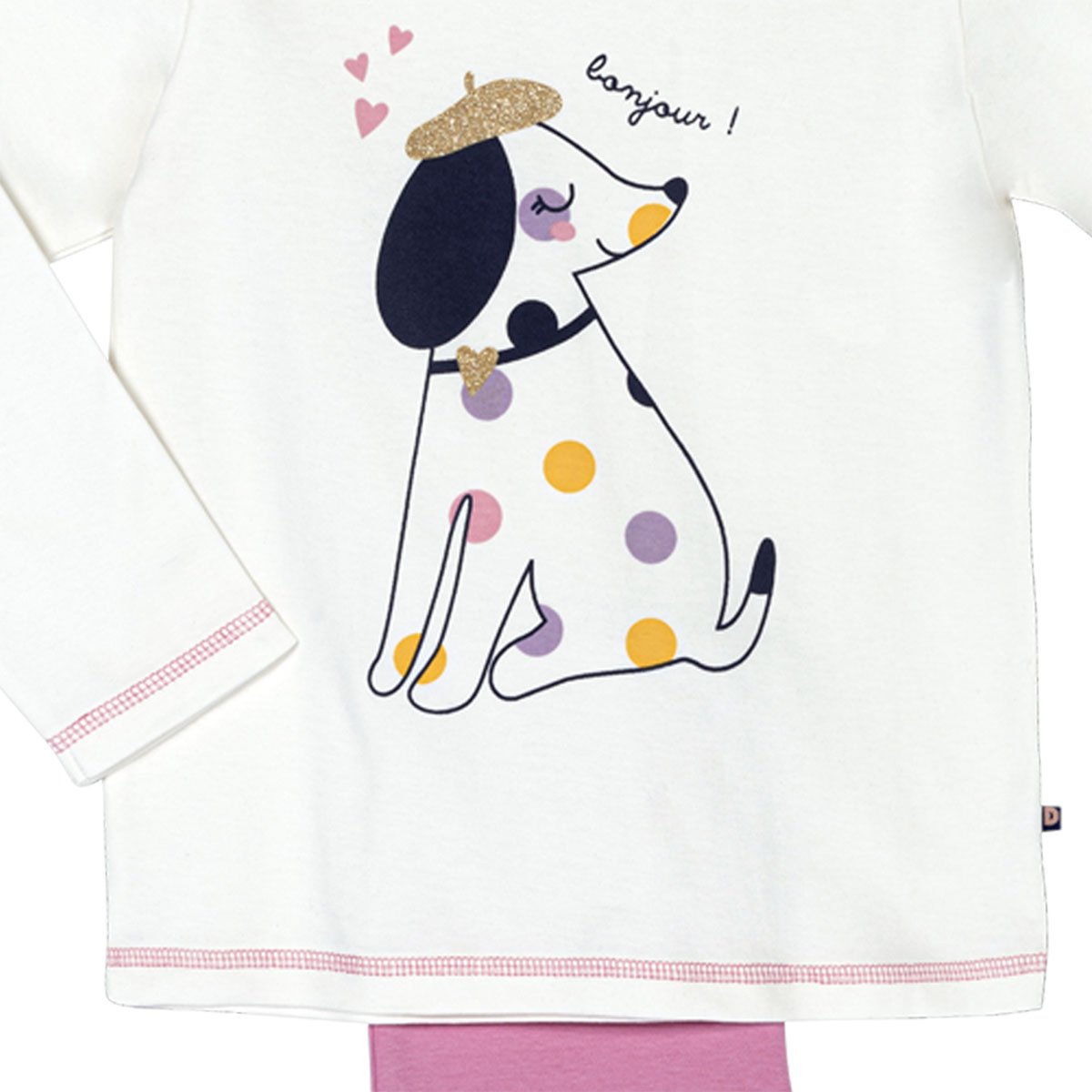 Pyjama fille CHIPI écru/rose