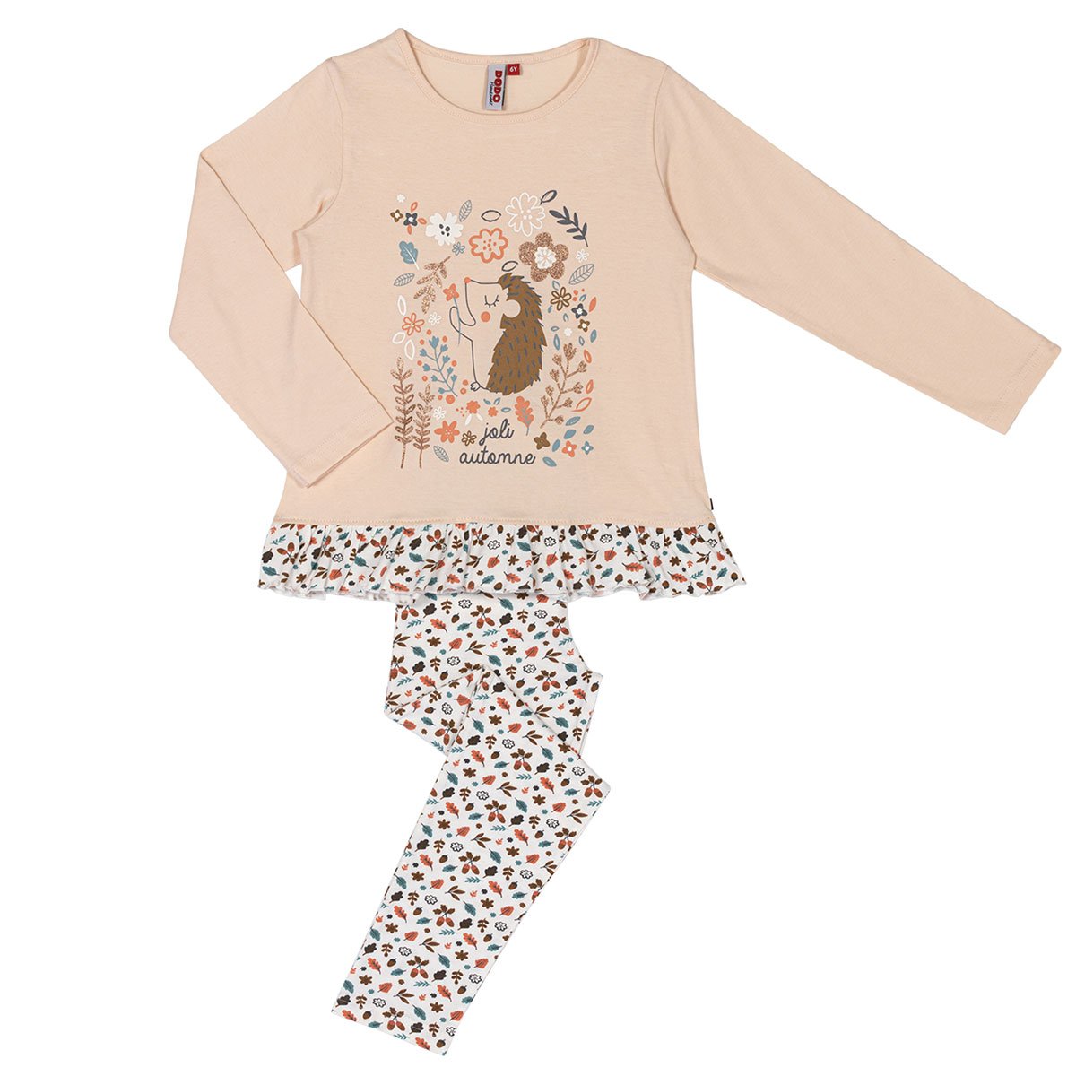 Pyjama fille HERISSON ocre imprime DODO