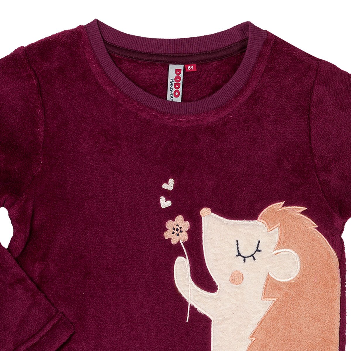 Pyjama fille HERISSON bordeaux