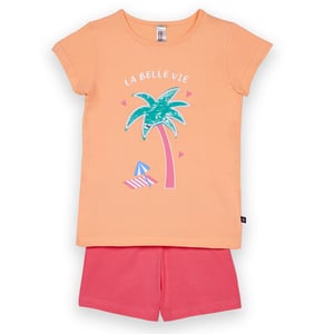 Pyjashort fille PLAYA pêche/rose