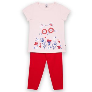 Pyjama court fille POPPY rose/rouge