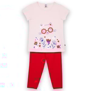 Pyjama court fille POPPY rose/rouge