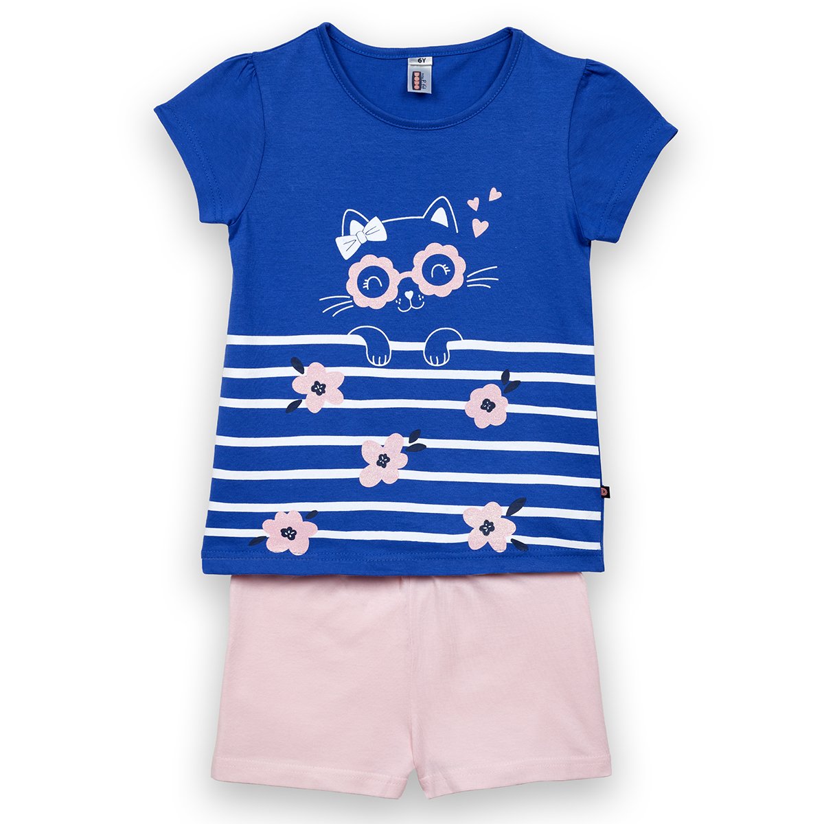 Pyjashort fille POPPY indigo/rose