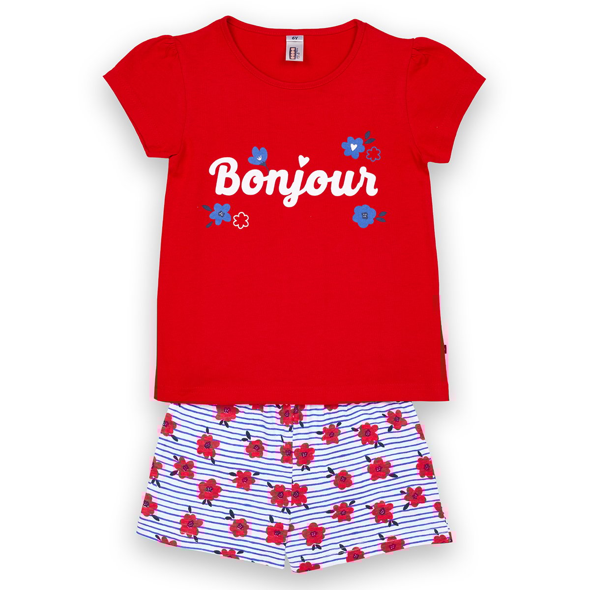 Pyjashort fille POPPY rouge blanc DODO