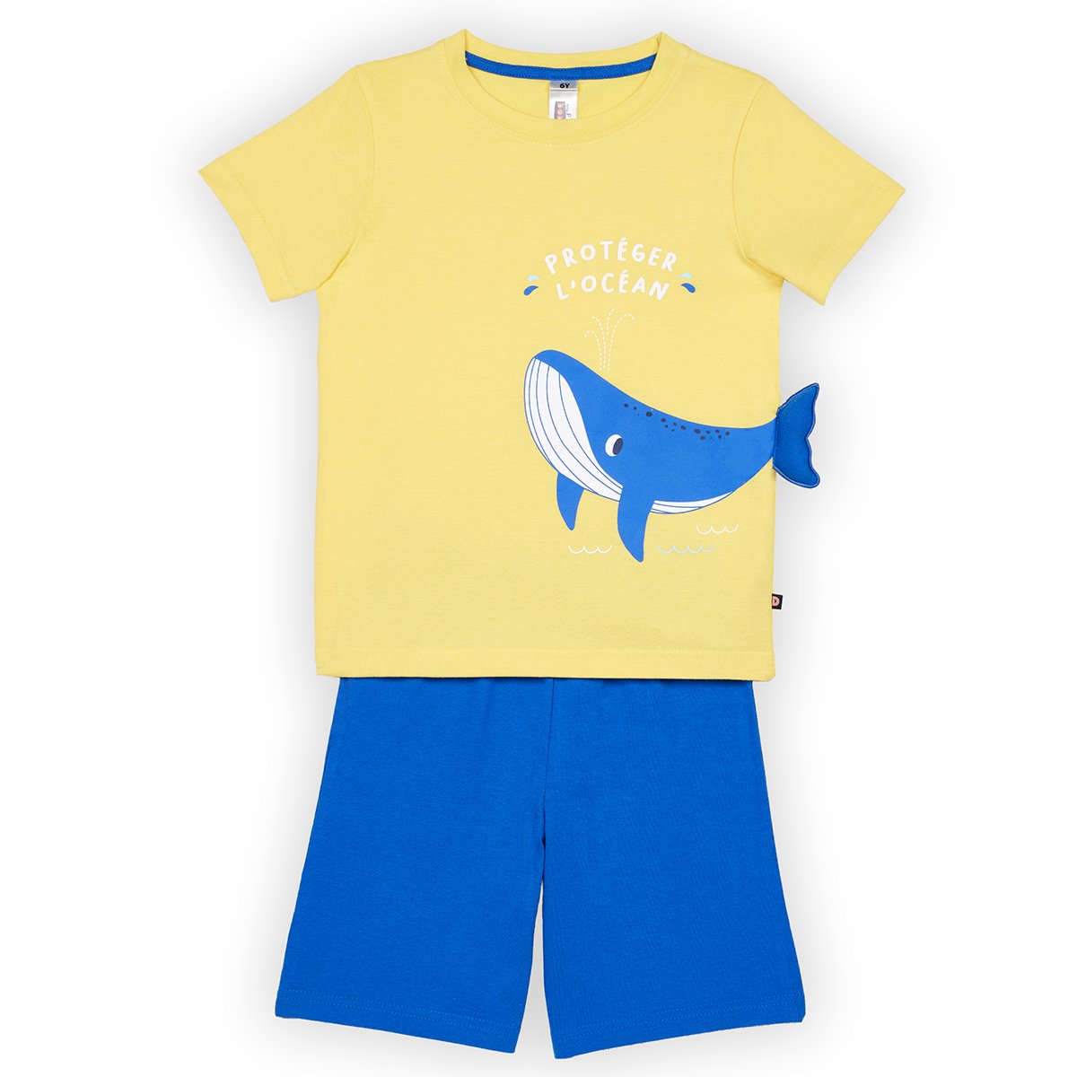 Pyjashort garcon BALEINE jaune bleu clair DODO