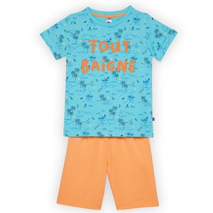 Pyjashort garçon COCO turquoise/orange