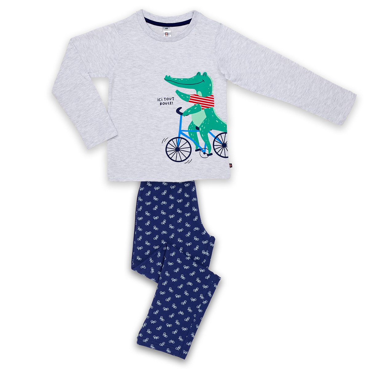 Pyjama garcon VELO gris chine marine DODO