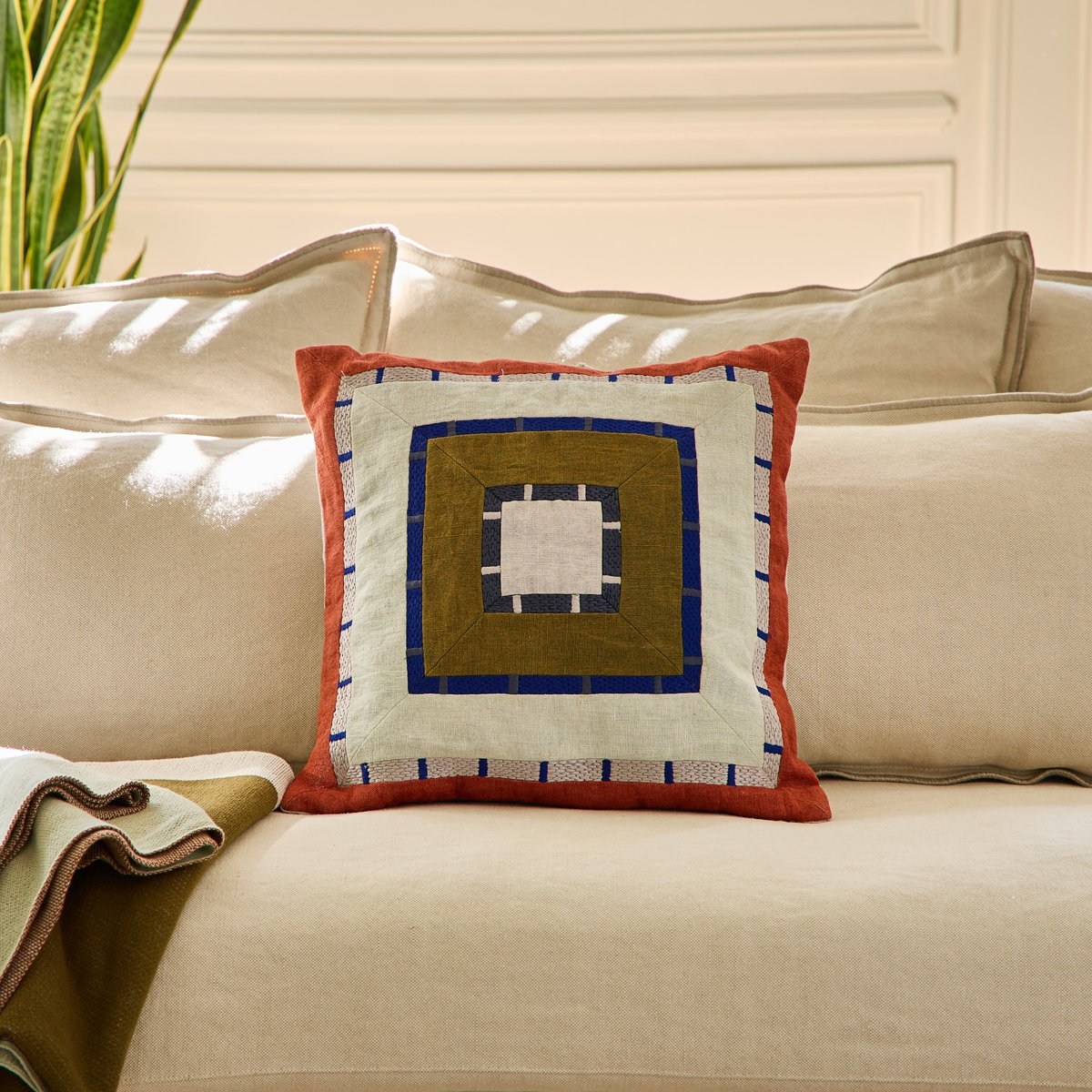 Coussin Billlie - Bronze/Bordeaux