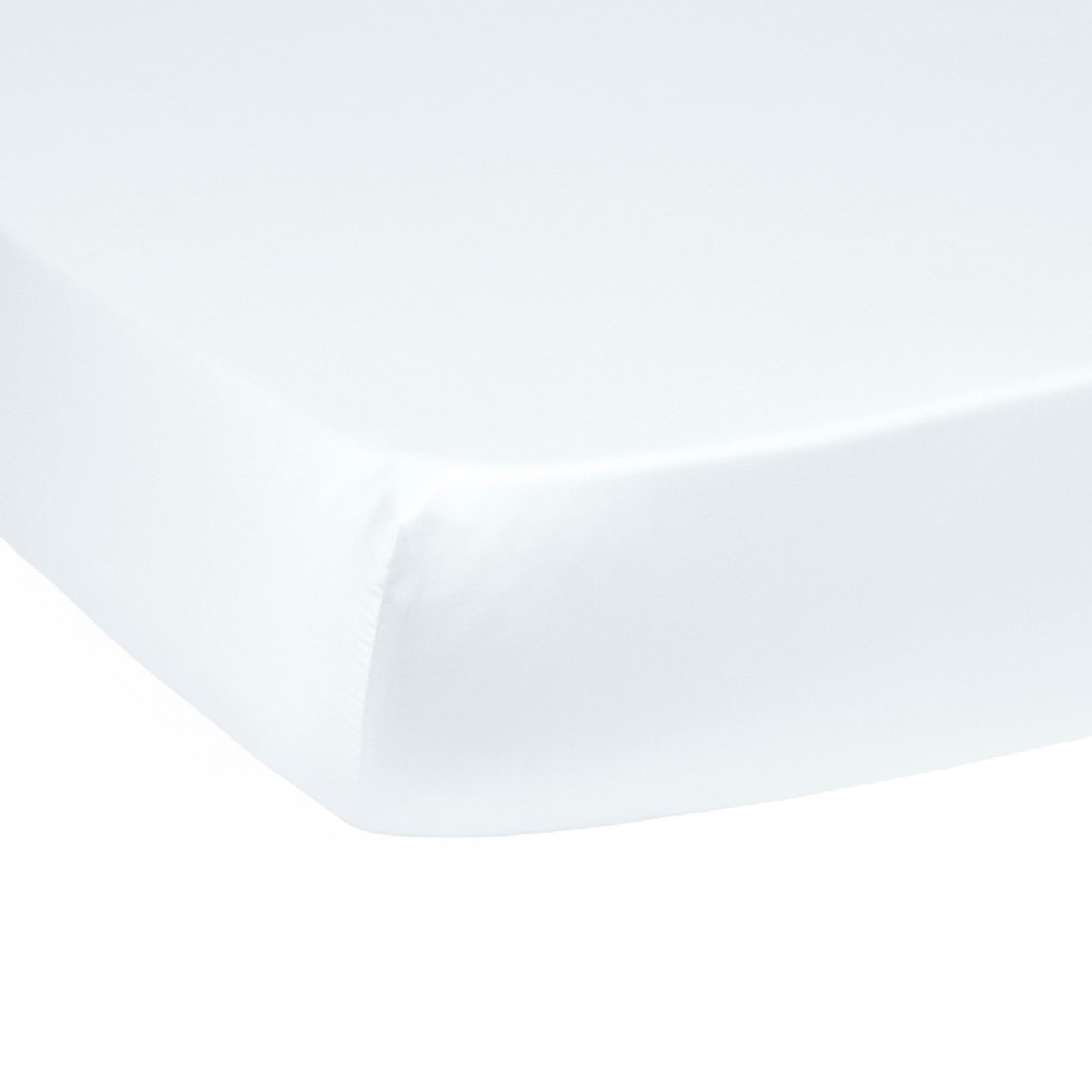 Drap housse Grand bonnet Harmonie Satin de coton coloris Blanc