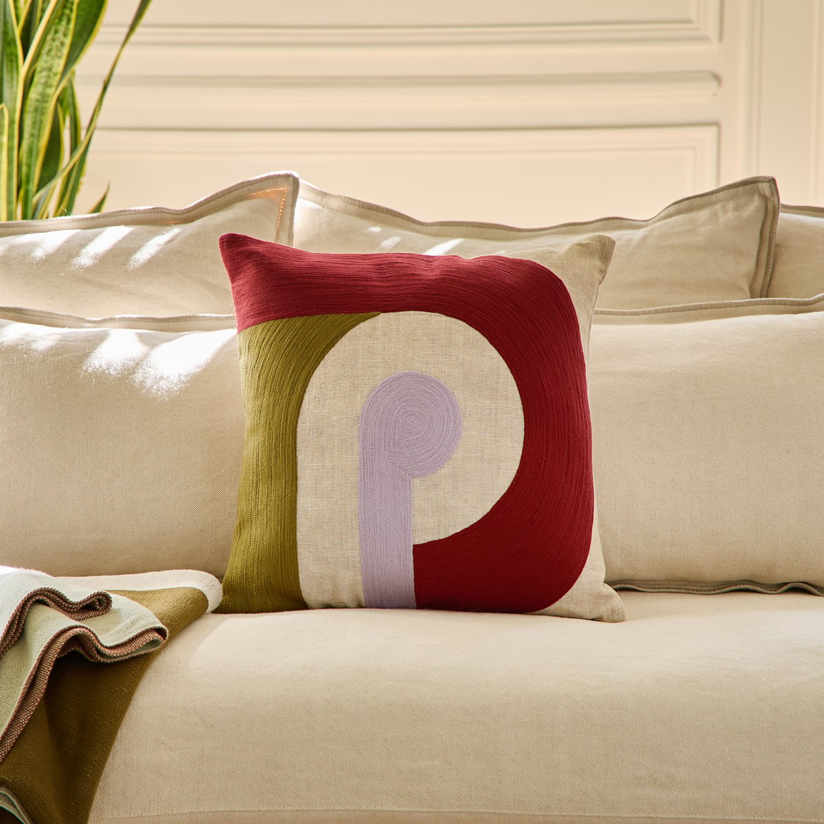 Coussin Bonnie - Bronze/Bordeaux/Lilas