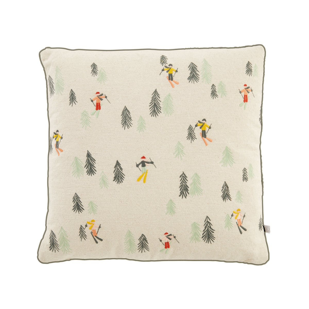 Coussin Brooke - Ecru/Vert
