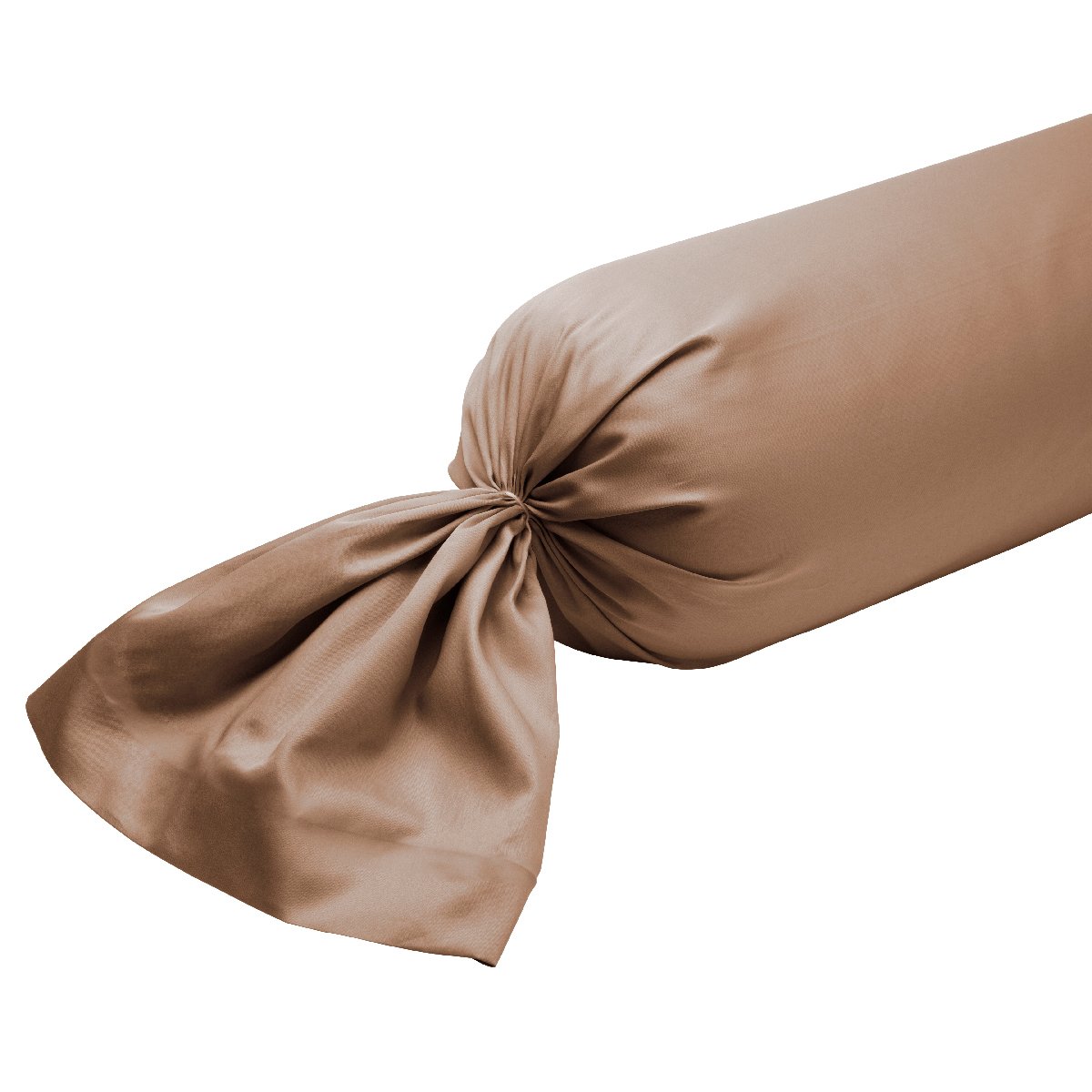 Taie de traversin Harmonie Satin de coton coloris Caramel