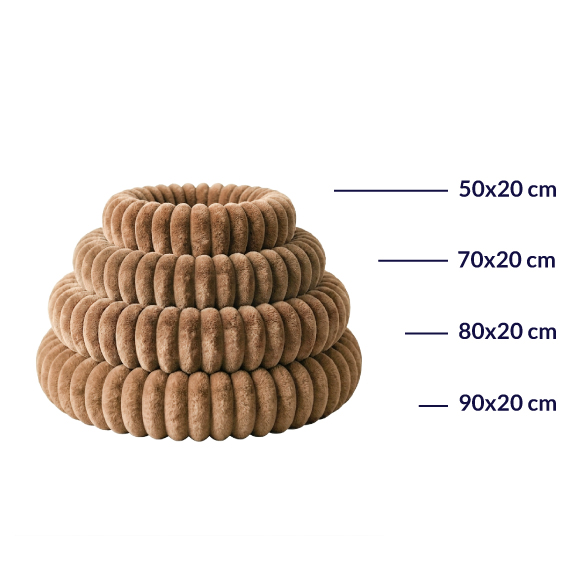 Panier chien et chat moelleux rond – coloris caramel