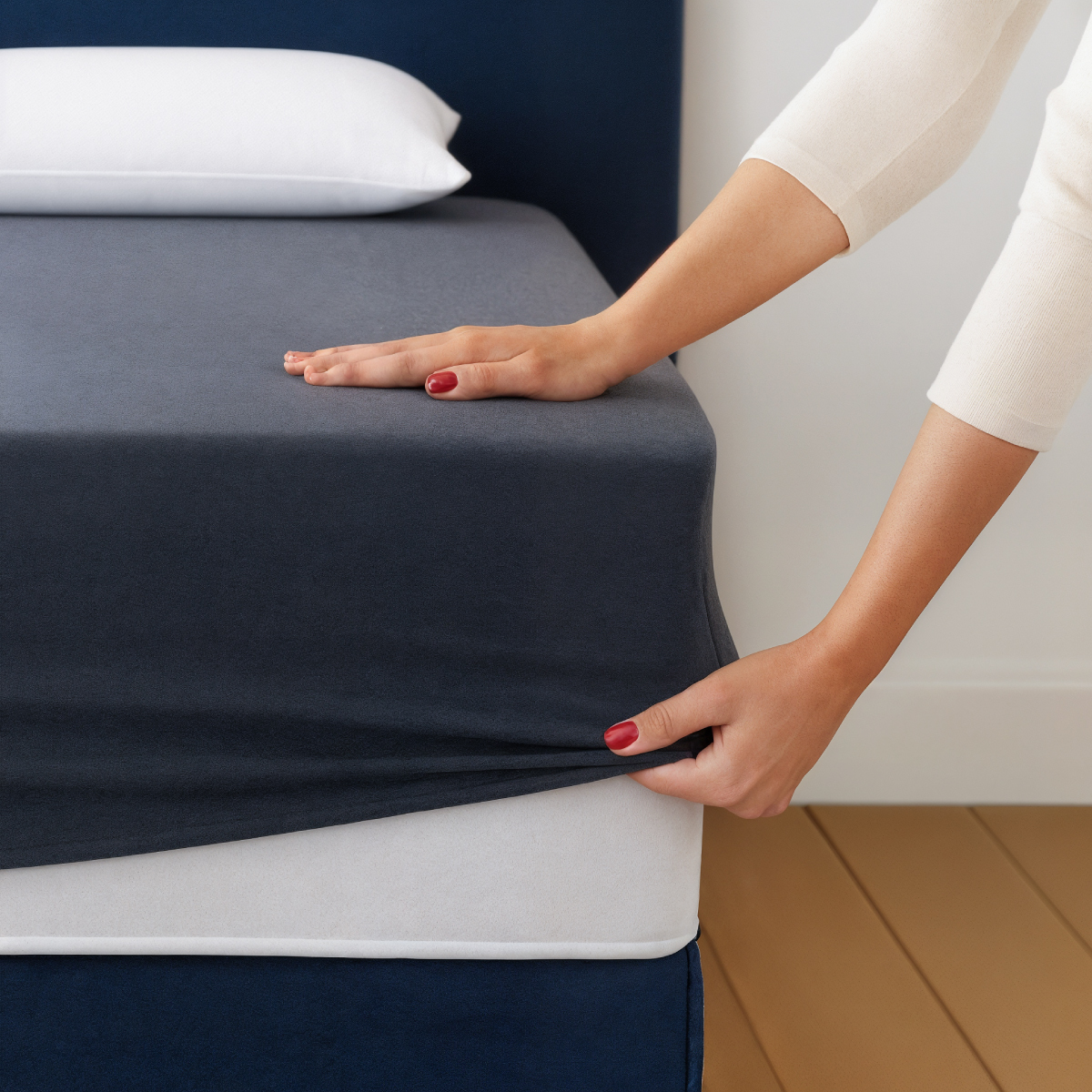 Drap Housse 2 en 1 - Alèse Imperméable intégrée  - Coloris Carbone