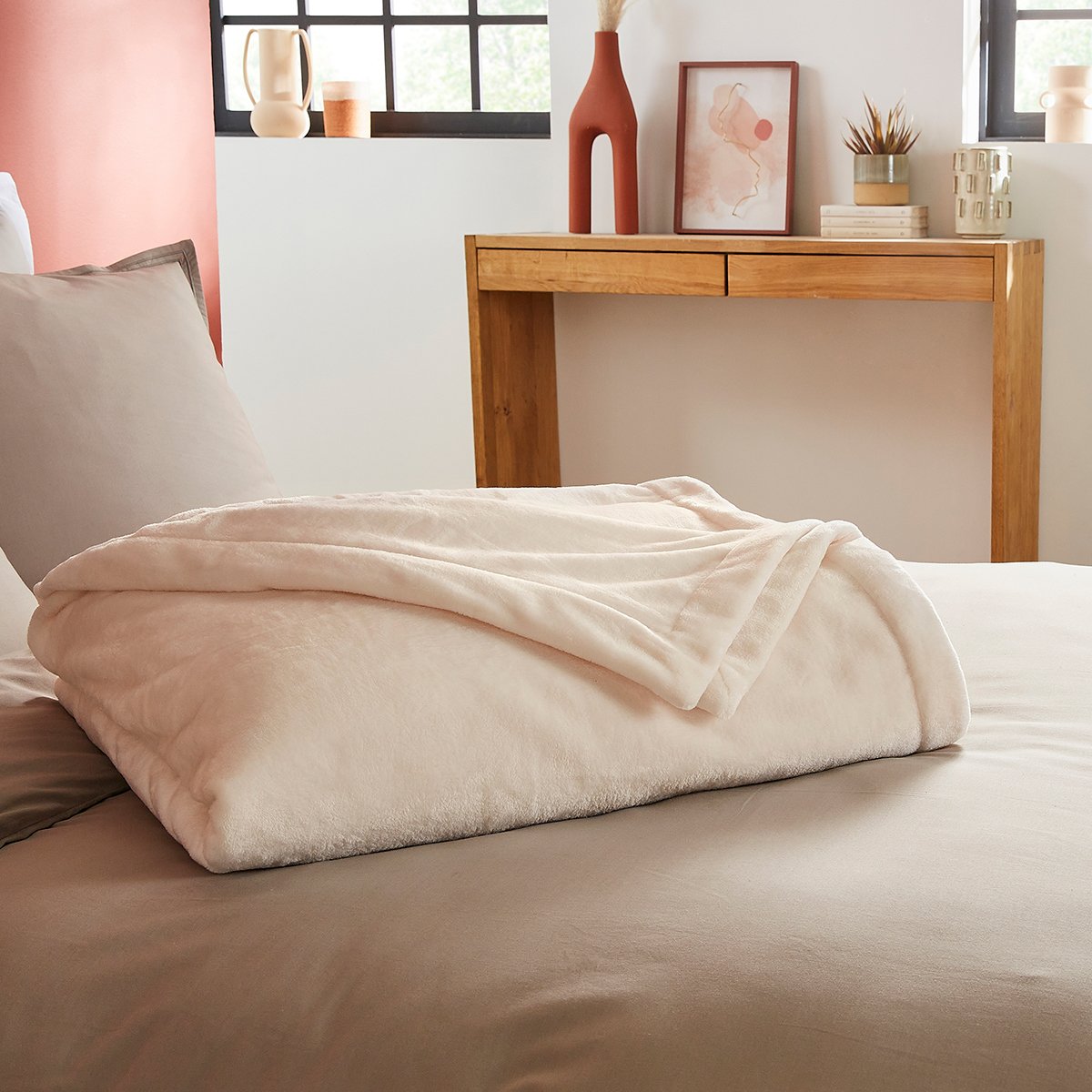Couverture Polaire Extra Douce Coloris Ecru