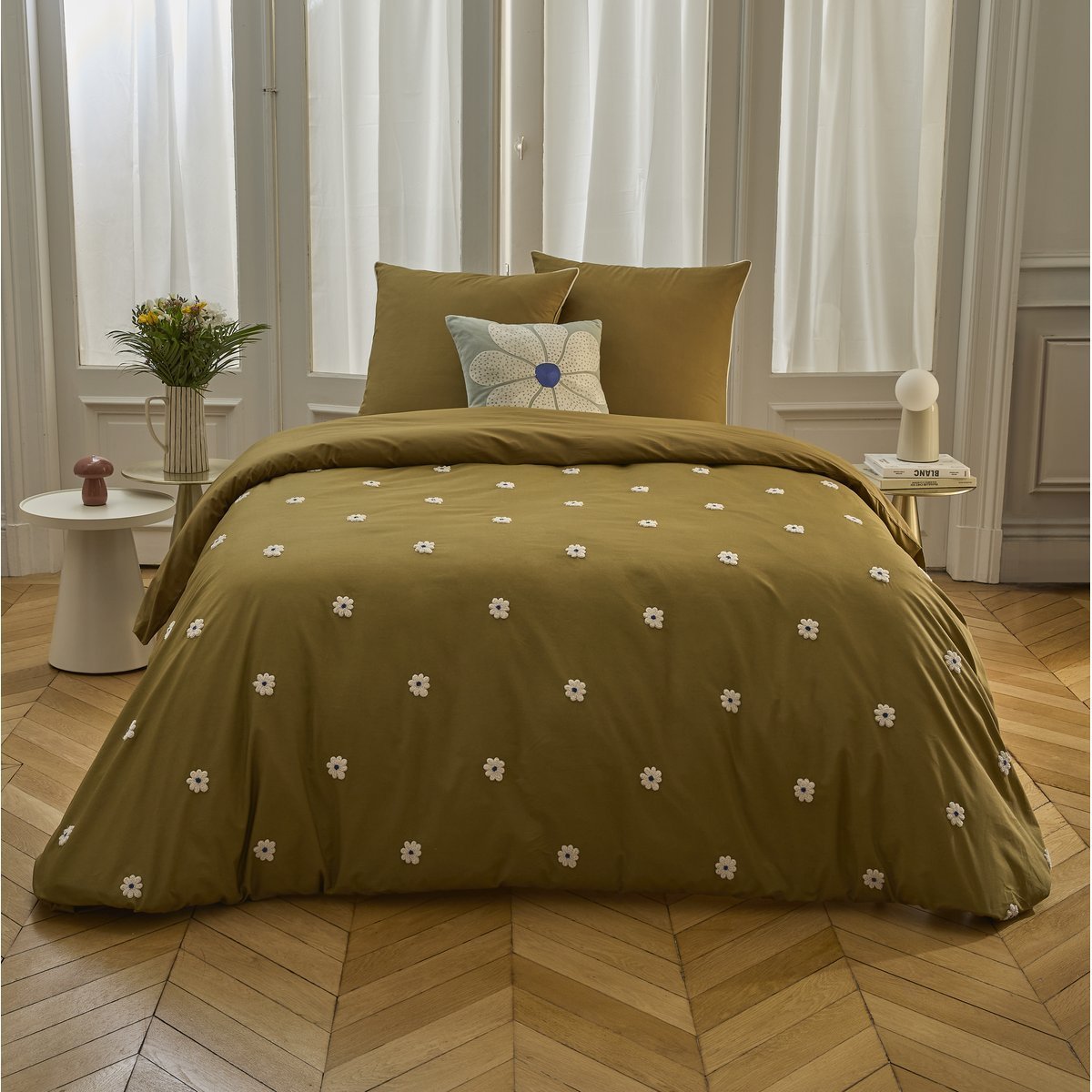Pack housse de couette + taie(s) d'oreiller Dahlia - Bronze