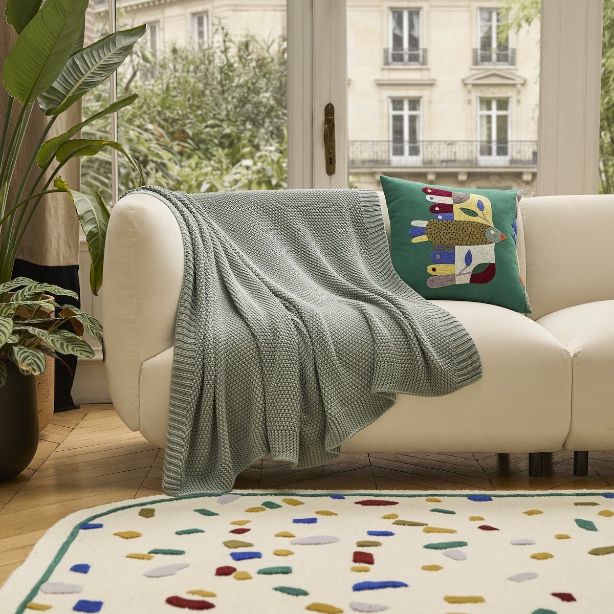 Plaid Danae - Vert de gris