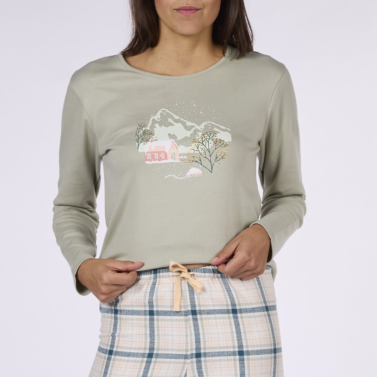 Pyjama Femme CHAMONIX vert / carreaux