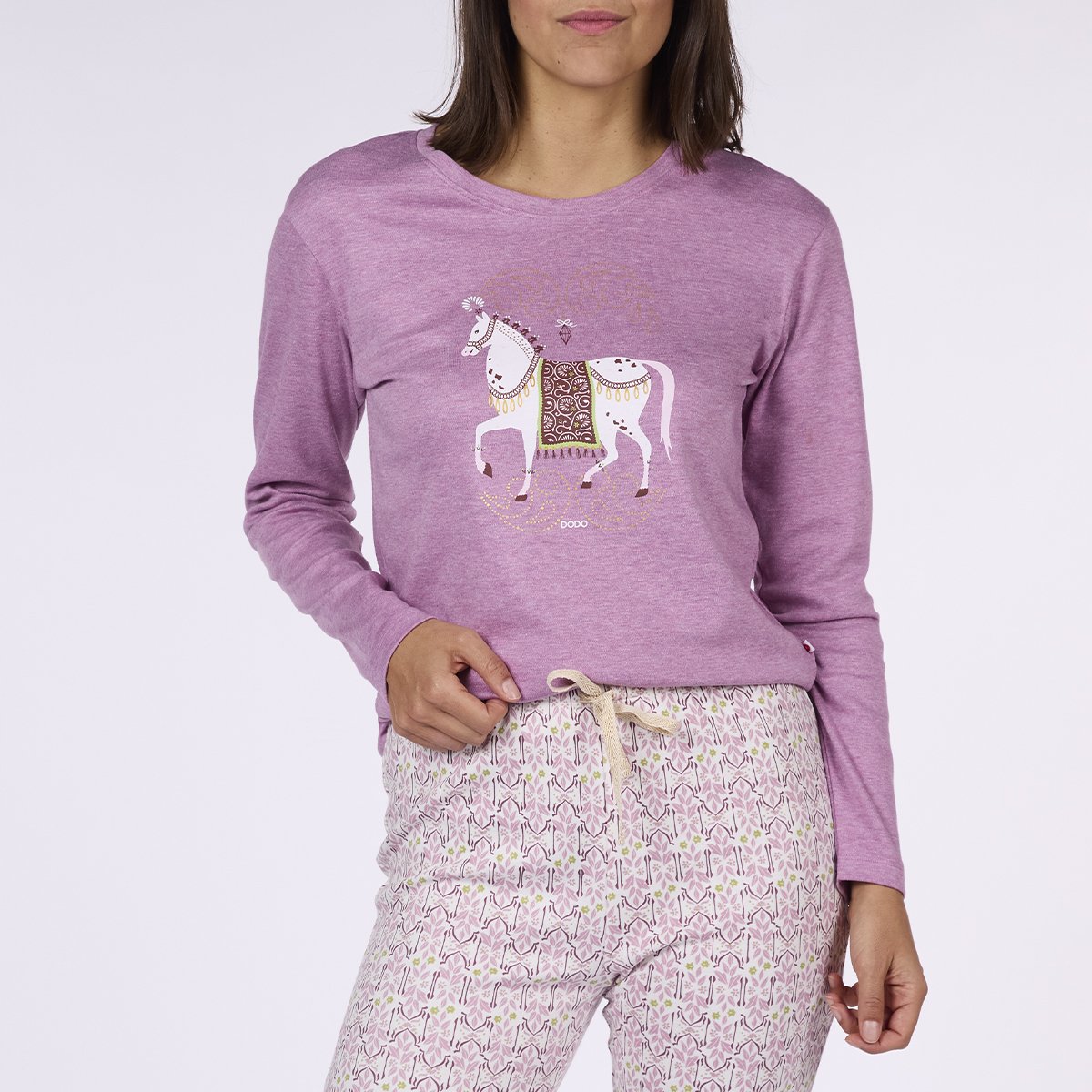 Pyjama Femme CIRCUS rose chiné