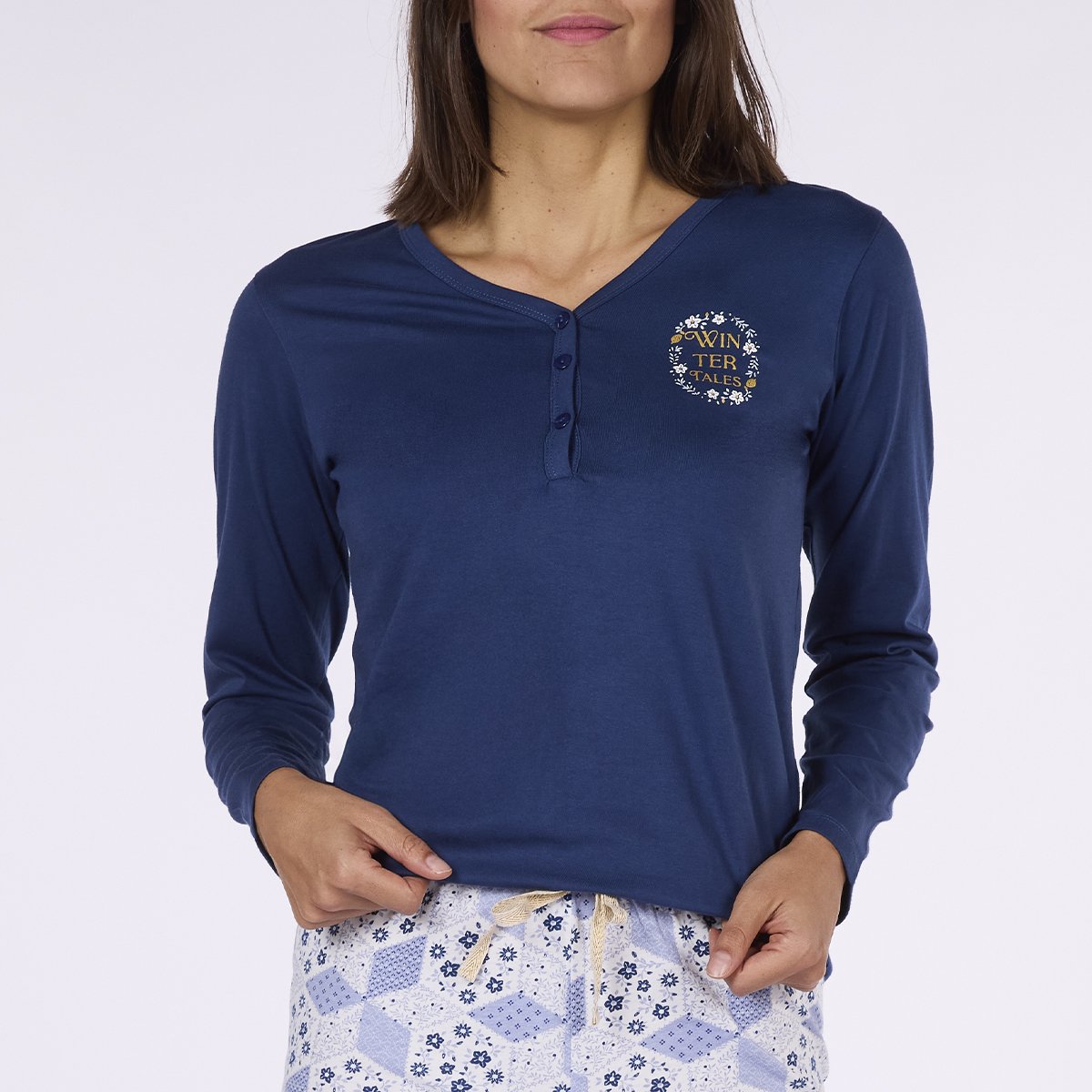 Pyjama Femme ETOFFE marine / imprimé