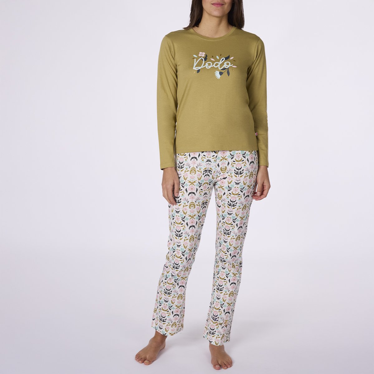Pyjama Femme MORRIS vert / imprimé