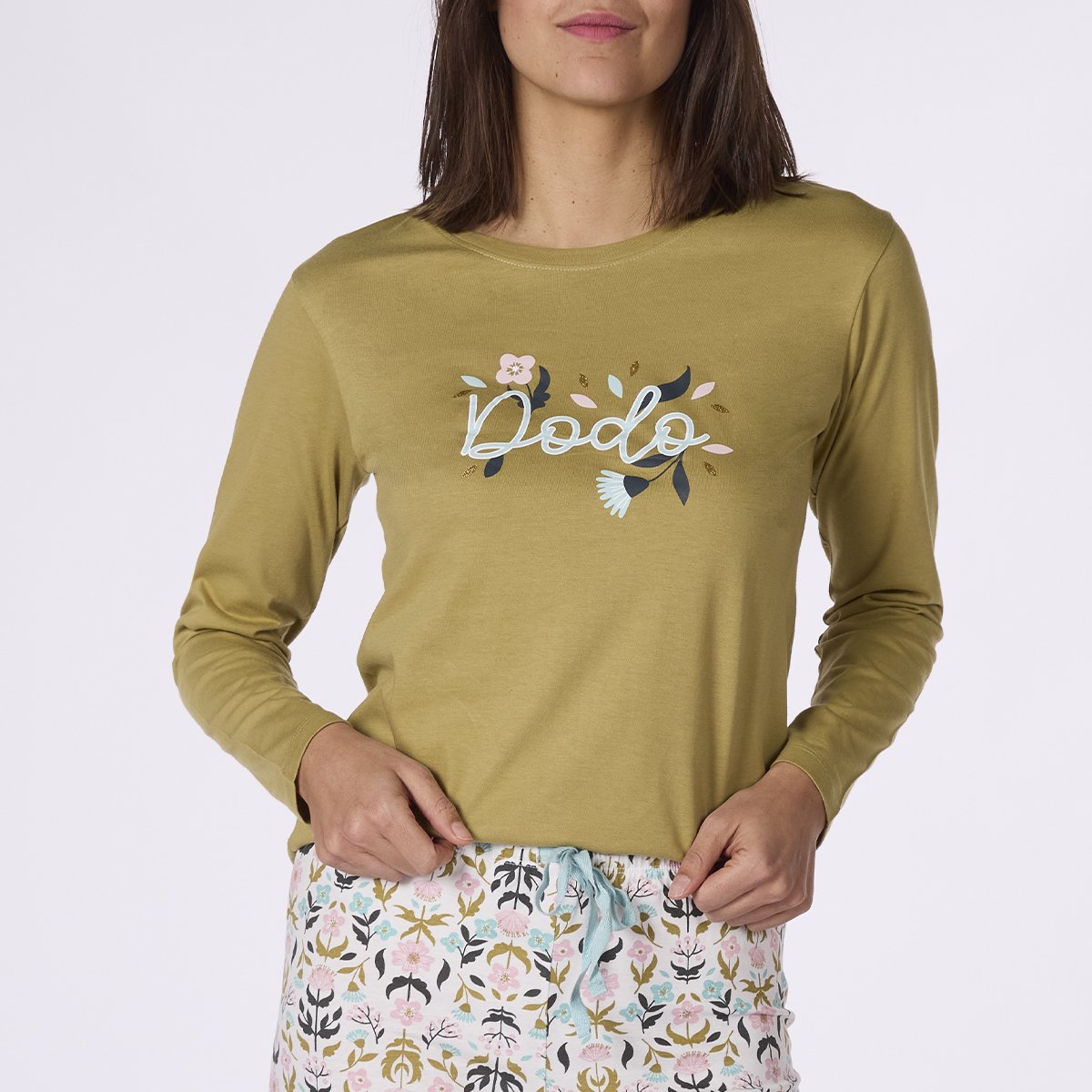 Pyjama Femme MORRIS vert / imprimé