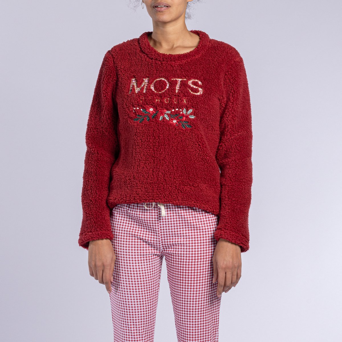 Pyjama femme HOUX rouge/carreaux