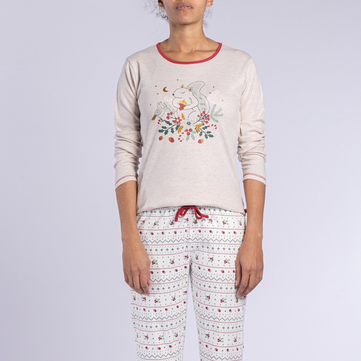 Pyjama femme HOUX beige/blanc