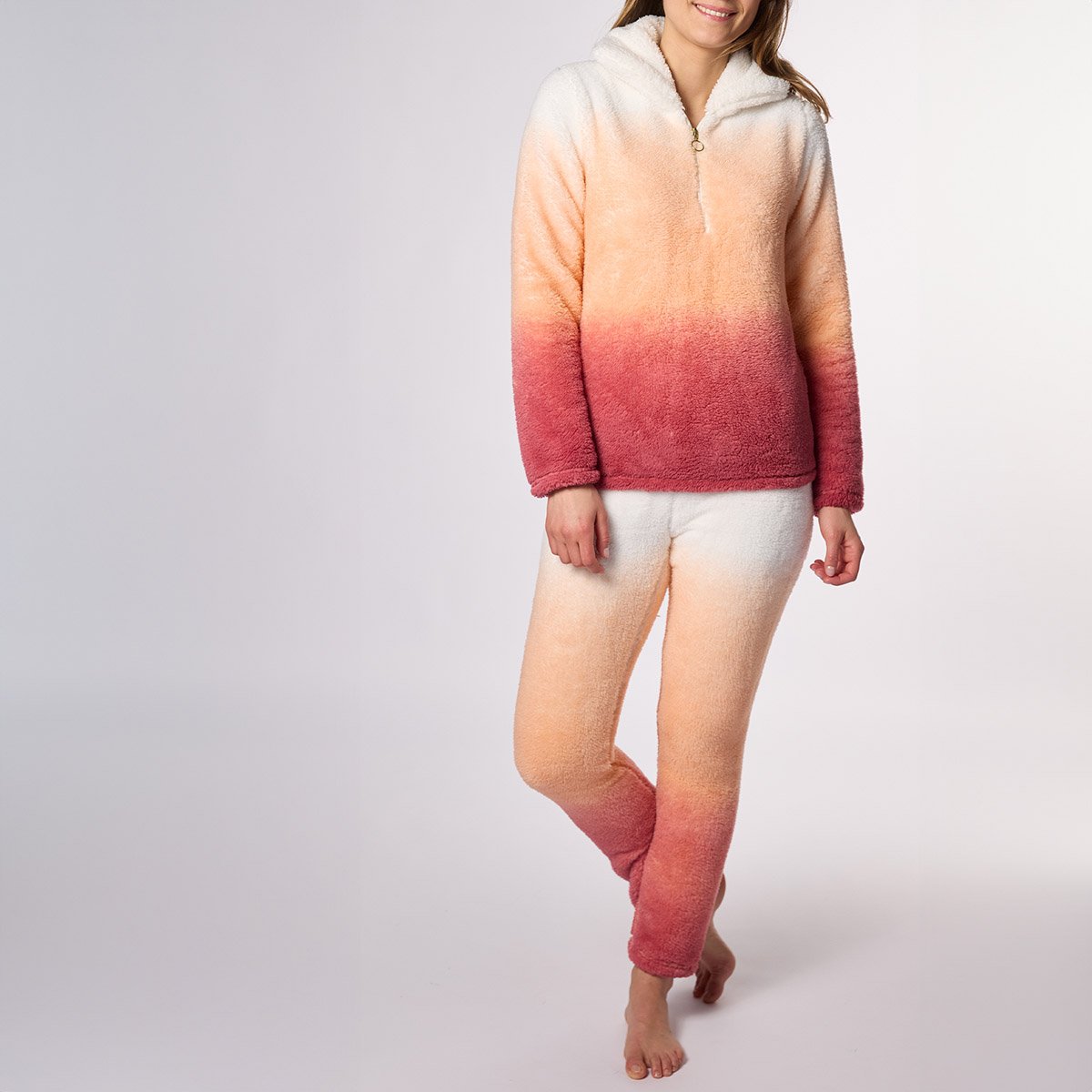 Pyjama femme SOUK blanc/orange
