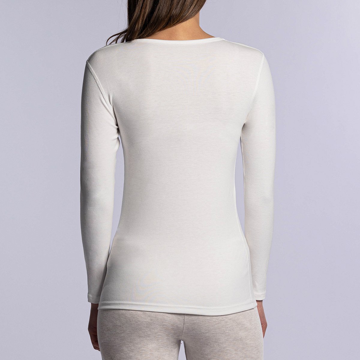 T-shirt manches longues thermique femme blanc