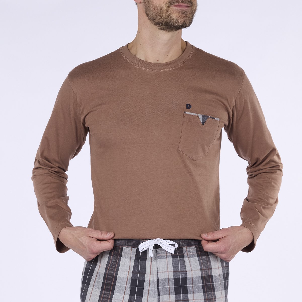 Pyjama Homme DOUCEUR AUTOMNALE marron / imprimé