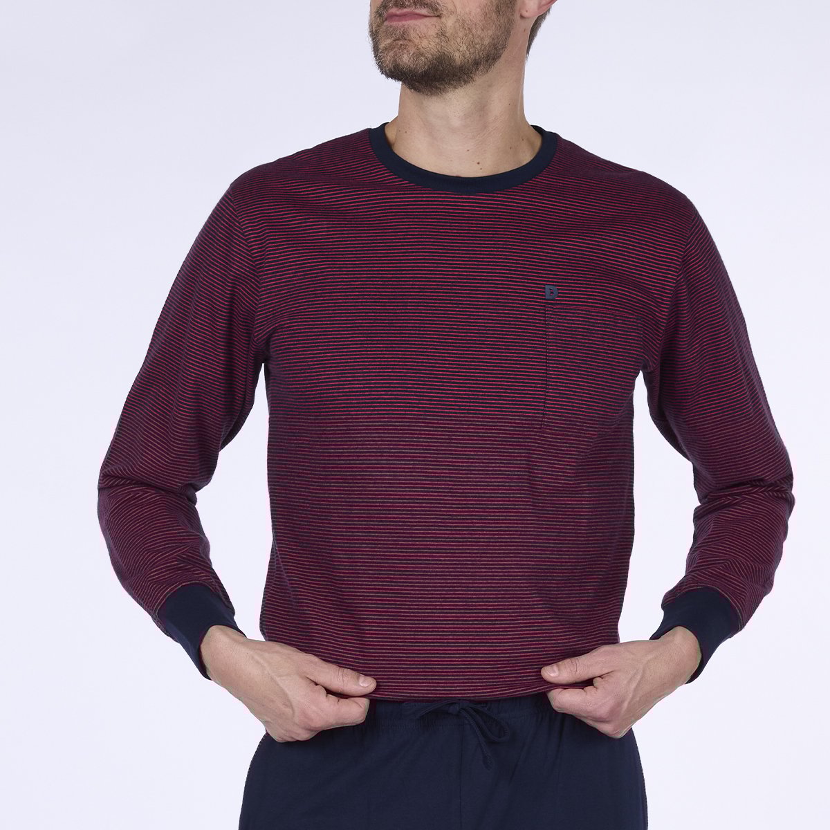 Pyjama Homme HARMONY marine / rayure